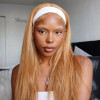 Honey Blonde Color #27 Straight 13x4 Lace Front 4x4 Lace Closure Human Hair Wig
