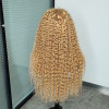 Honey Blonde Color #27 Water Wave 13x4 Lace Front 4x4 Lace Closure Human Hair Wig