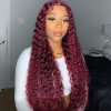 #99J Burgundy Color Curly 13x4 Lace Front 4x4 Lace Closure Human Hair Wig