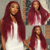 #99J Burgundy Color Water Wave 13x4 Lace Front 4x4 Lace Closure Human Hair Wig