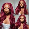 Red Wine Burgundy Body Wave 13x4 Lace Front 4x4 Lace Closure Human Hair Wig