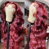 Red Wine Burgundy Body Wave 13x4 Lace Front 4x4 Lace Closure Human Hair Wig