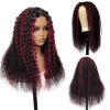Burgundy Wine Highlight Money Piece Jerry Curl 13x4 Lace Front 4x4 Lace Closure Human Hair Wig