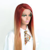 Ombre Red Honey Blonde Color #27 Straight 13x4 Lace Front 4x4 Lace Closure Human Hair Wig