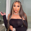 Mocha Chocolate Brown #613 Blonde Skunk Money Piece Highlight Straight 13x4 Lace Front 4x4 Lace Closure Human Hair Wig