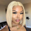 Blonde #613 Straight Bob 13x4 Lace Front 4x4 Lace Closure Human Hair Wig