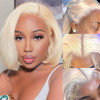 Blonde #613 Straight Bob 13x4 Lace Front 4x4 Lace Closure Human Hair Wig