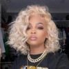 Blonde #613 Curly Bob 13x4 Lace Front 4x4 Lace Closure Human Hair Wig
