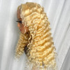 Blonde #613 Deep Curly 13x4 Lace Front 4x4 Lace Closure Human Hair Wig