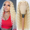 Blonde #613 Deep Wave 13x4 Lace Front 4x4 Lace Closure Human Hair Wig