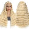 Blonde #613 Deep Wave 13x4 Lace Front 4x4 Lace Closure Human Hair Wig