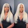 Blonde #613 Layered Butterfly Feathered Wolf Cut 90s Straight 13x4 Lace Front 4x4 Lace Closure Human Hair Wig