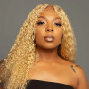 Blonde #613 Water Wave 13x4 Lace Front 4x4 Lace Closure Human Hair Wig