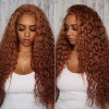 Auburn Ginger Jerry Curl 13x4 Lace Front 4x4 Lace Closure Human Hair Wig