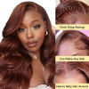 Reddish Brown Color #33b Body Wave 13x4 Lace Front 4x4 Lace Closure Human Hair Wig