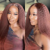 Reddish Brown Color #33b Kinky Straight 13x4 Lace Front 4x4 Lace Closure Human Hair Wig