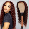 Reddish Brown Color #33b Loose Deep Wave 13x4 Lace Front 4x4 Lace Closure Human Hair Wig