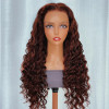 Reddish Brown Color #33b Loose Deep Wave 13x4 Lace Front 4x4 Lace Closure Human Hair Wig