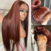 Reddish Brown Color #33b Straight 13x4 Lace Front 4x4 Lace Closure Human Hair Wig