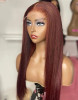 Reddish Brown Color #33b Straight 13x4 Lace Front 4x4 Lace Closure Human Hair Wig
