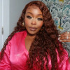 Reddish Brown Color #33b Water Wave 13x4 Lace Front 4x4 Lace Closure Human Hair Wig