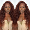 Reddish Brown Color #33b Water Wave 13x4 Lace Front 4x4 Lace Closure Human Hair Wig