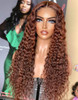 Reddish Brown Color #33b Water Wave 13x4 Lace Front 4x4 Lace Closure Human Hair Wig