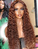 Reddish Brown Color #33b Water Wave 13x4 Lace Front 4x4 Lace Closure Human Hair Wig