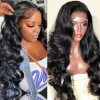 Natural Black Body Wave 13x4 Lace Front 4x4 Lace Closure Human Hair Wig