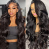 Natural Black Body Wave 13x4 Lace Front 4x4 Lace Closure Human Hair Wig