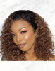 Ombre Amber Brown #1b/30 Water Wave Bob 13x4 Lace Front 4x4 Lace Closure Human Hair Wig