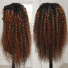Brown Toffee Balayage Highlight Jerry Curl 13x4 Lace Front 4x4 Lace Closure Human Hair Wig