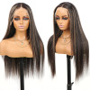 Mocha Chocolate Frosted Highlight Straight Body Wave 13x4 Lace Front 4x4 Lace Closure Human Hair Wig