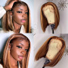 Honey Blonde Caramel Piano Highlight Straight Bob 13x4 Lace Front 4x4 Lace Closure Human Hair Wig