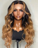 Ombre Honey Blonde Highlight Body Wave 13x4 Lace Front 4x4 Lace Closure Human Hair Wig