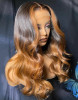 Ombre Honey Blonde Highlight Body Wave 13x4 Lace Front 4x4 Lace Closure Human Hair Wig