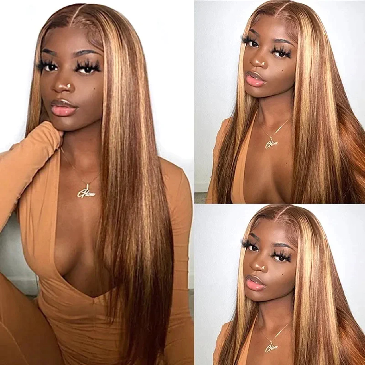 Blonde Caramel Piano Highlight 13x4 Lace Front 4x4 Lace Closure Human Hair Wig - Koha Hair