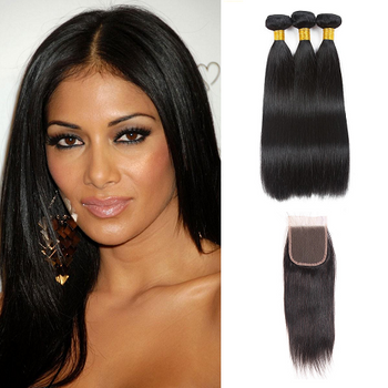 3 Bundles & Closure Straight Virgin Malaysian Hair