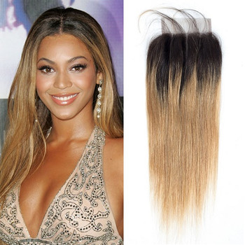 Ombre Straight Indian Remy Lace Closure