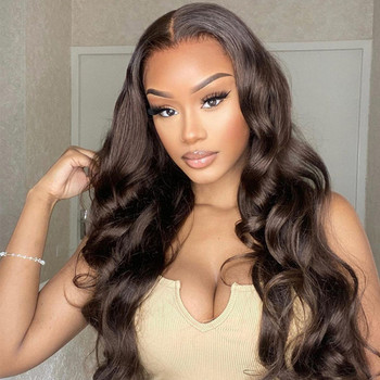 Chestnut Brown Color #4 Body Wave 13x4 Lace Front 4x4 Lace Closure Human Hair Wig