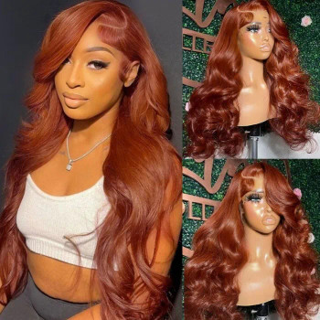 Auburn Ginger Body Wave 13x4 Lace Front 4x4 Lace Closure Human Hair Wig