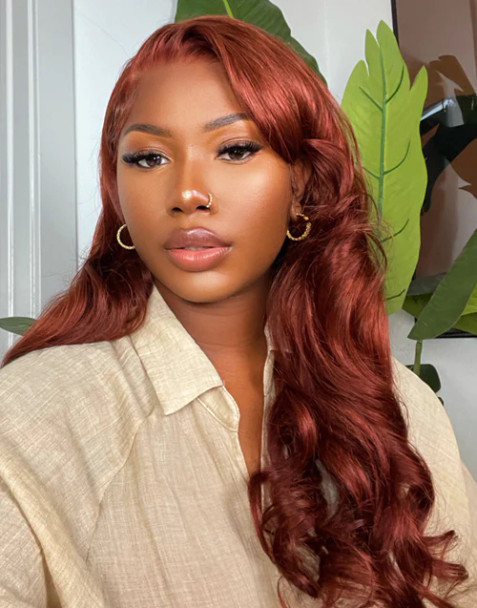 Auburn Ginger Body Wave 13x4 Lace Front 4x4 Lace Closure Human Hair Wig