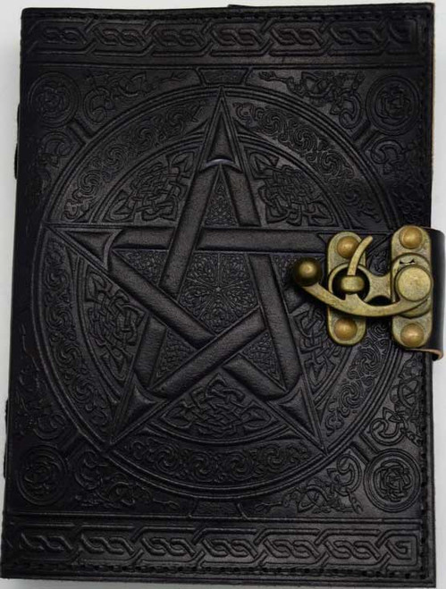 Black Pentagram  Leather Journal w/ Latch