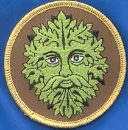 Green Man Iron-on Patch 3"