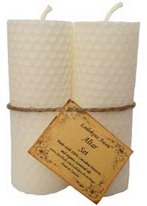 Altar Candle Set White 4 1/4"