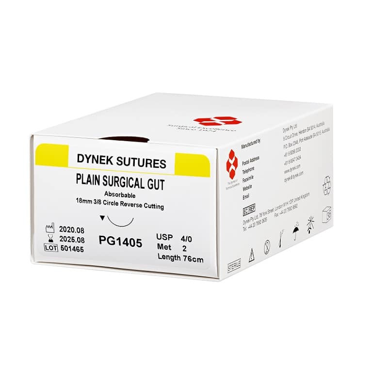 Dynek Chromic Gut Sutures (Absorbable), 4/0, 18mm, 3/8 Circle AHP