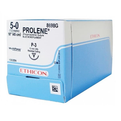 Ethicon Prolene Sutures 5/0, 13mm, 3/8 Circle - 8698G - AHP Dental ...