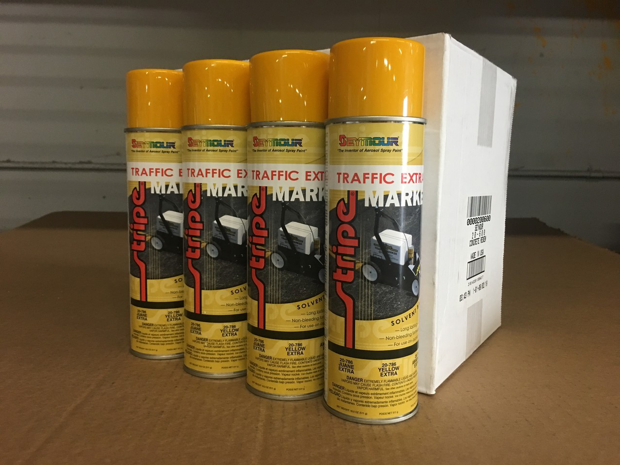 Yellow Seymour Inverted Machine Traffic Marking Water Based Spray Paint 18  Ounces 20-646 - MacDonald Industrial Supply