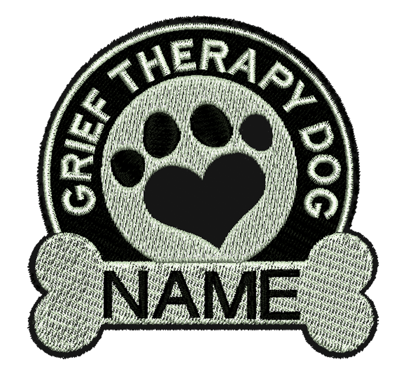 Grief Therapy Dog Custom Embroidered Patch - UPTOWN STITCH GIRL