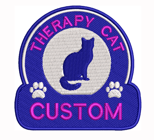 Custom Therapy Cat Embroidered Patch